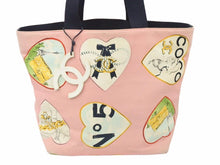 画像をギャラリービューアに読み込む, CHANEL シャネル トートバッグ バレンタイン ココマーク 10番台 A31533 キャンバス ピンク マルチカラー シルバー 良品 中古 50018