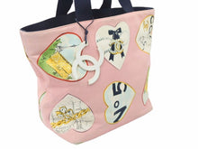 画像をギャラリービューアに読み込む, CHANEL シャネル トートバッグ バレンタイン ココマーク 10番台 A31533 キャンバス ピンク マルチカラー シルバー 良品 中古 50018
