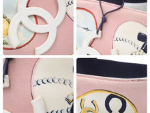 画像をギャラリービューアに読み込む, CHANEL シャネル トートバッグ バレンタイン ココマーク 10番台 A31533 キャンバス ピンク マルチカラー シルバー 良品 中古 50018