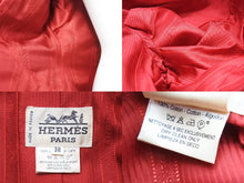 画像をギャラリービューアに読み込む, HERMES エルメス ジャケット アウター レッド パープル ウール サイズ38 フランス製 美品 中古 50032