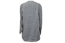 画像をギャラリービューアに読み込む, HERMES エルメス ジャケット ノーカラー マルジェラ期 グレー サイズ40 リネン ポリアミド 美品 中古 50048