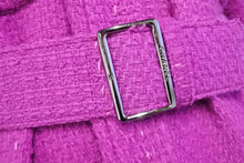 画像をギャラリービューアに読み込む, 極美品 CHANEL シャネル ウールコート ベルト付き P31895V21582 ウール ナイロン シルク パープル サイズ36 中古 50064