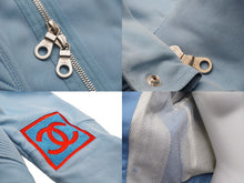 画像をギャラリービューアに読み込む, CHANEL シャネル セットアップ ライダースジャケット パンツ P1942502S コットン ブルー レッド シルバー サイズ36 美品 中古 50066