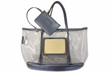 画像をギャラリービューアに読み込む, DOLCE&amp;GABBANA ドルチェアンドガッバーナ ビニール トートバッグ 肩掛けバッグ ビニール レザー クリア ゴールド 美品 中古 50121