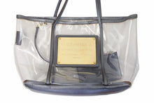 画像をギャラリービューアに読み込む, DOLCE&amp;GABBANA ドルチェアンドガッバーナ ビニール トートバッグ 肩掛けバッグ ビニール レザー クリア ゴールド 美品 中古 50121