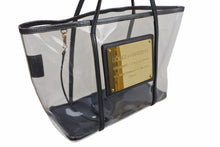 画像をギャラリービューアに読み込む, DOLCE&amp;GABBANA ドルチェアンドガッバーナ ビニール トートバッグ 肩掛けバッグ ビニール レザー クリア ゴールド 美品 中古 50121