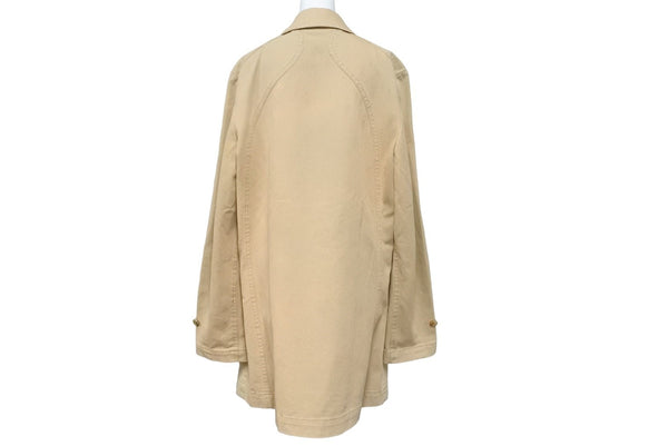 COMME des GARCONS HOMME PLUS コムデギャルソン オムプリュス カーブ切替コート コットン ベージュ L 美品 中古 50134