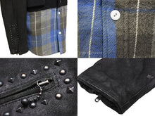 画像をギャラリービューアに読み込む, NUMBER NINE ナンバーナイン ドッキングジャケット サイズ 2 05AW ハイスト期 チェック ブラック ブルー 中古 50137