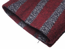 画像をギャラリービューアに読み込む, COMME DES GARCONS コムデギャルソン アーカイブ カーブストライプ ウールジャケット レッド グレー サイズS 美品 中古 50149