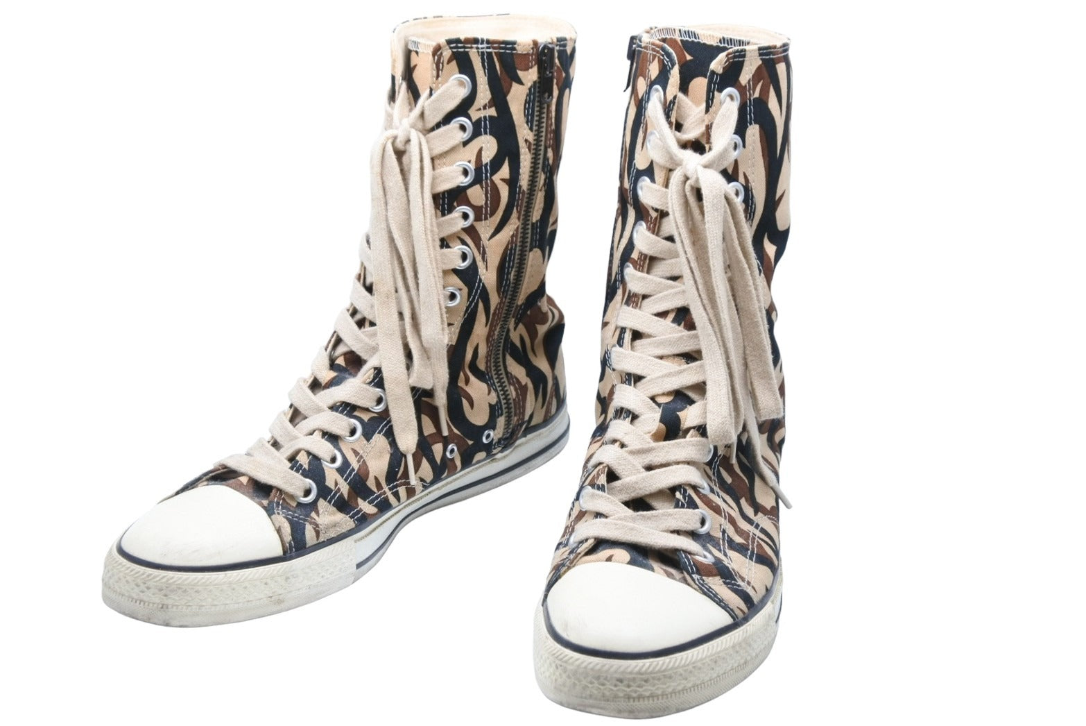 NUMBER (N)INE ナンバーナイン GIVE期 ハート トライバル 迷彩 HEART TRIBAL LONG SHOES US 9 美品 中古  50152 – Casanova Vintage