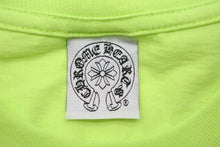 画像をギャラリービューアに読み込む, ChromeHearts クロムハーツ 半袖Tシャツ ロゴ トップス USA製 コットン 蛍光グリーン サイズL 美品 中古 50199