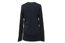 画像をギャラリービューアに読み込む, CHROME HEARTS クロムハーツ グンゼ 長袖Ｔシャツ ブラック コットン サイズL 無地 日本製 美品 中古 50221