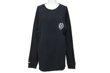 画像をギャラリービューアに読み込む, CHROME HEARTS クロムハーツ 長袖Ｔシャツ CHクロス ブラック コットン サイズM アメリカ製 美品 中古 50265
