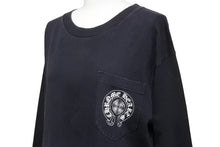 画像をギャラリービューアに読み込む, CHROME HEARTS クロムハーツ 長袖Ｔシャツ CHクロス ブラック コットン サイズM アメリカ製 美品 中古 50265
