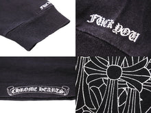 画像をギャラリービューアに読み込む, CHROME HEARTS クロムハーツ 長袖Ｔシャツ CHクロス ブラック コットン サイズM アメリカ製 美品 中古 50265