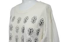 画像をギャラリービューアに読み込む, CHROME HEARTS クロムハーツ 長袖Ｔシャツ カットソー ダガー コットン ホワイト サイズM 良品 中古 50279