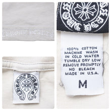 画像をギャラリービューアに読み込む, CHROME HEARTS クロムハーツ 半袖Ｔシャツ ボルドー ダガー 首ロゴ コットン ベージュ サイズM 美品 中古 50286