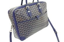 画像をギャラリービューアに読み込む, 新型 極美品 Goyard ゴヤール アンバサード ＭM ブリーフケース ビジネスバッグ レザー キャンバス ネイビー 中古 50346