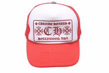画像をギャラリービューアに読み込む, CHROMEHEARTS クロムハーツ スナップバックキャップ 帽子 004-056262 メッシュ レッド ホワイト シルバー onesize 良品 中古 50381