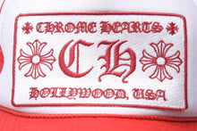 画像をギャラリービューアに読み込む, CHROMEHEARTS クロムハーツ スナップバックキャップ 帽子 004-056262 メッシュ レッド ホワイト シルバー onesize 良品 中古 50381