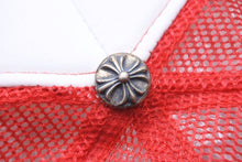 画像をギャラリービューアに読み込む, CHROMEHEARTS クロムハーツ スナップバックキャップ 帽子 004-056262 メッシュ レッド ホワイト シルバー onesize 良品 中古 50381