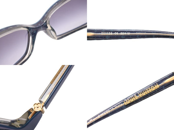 LOUIS VUITTON Louis Vuitton Sunglasses Sunglasses Case with Glasses Wipe ZO112E Gold Hardware Good Condition Used 50416