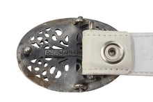 画像をギャラリービューアに読み込む, [USED/中古]CHROME HEARTS クロムハーツ ベルト・バックル クラシックオーバルクロスバックル ホワイト レザー 36 シルバー金具 Cランク 中古 50423