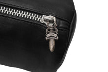 画像をギャラリービューアに読み込む, CHROME HEARTS クロムハーツ ポーチ シリンダーケース コスメケース 丸型 レザー ブラック シルバー金具 メンズ 美品 中古 50452