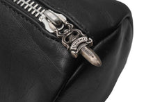 画像をギャラリービューアに読み込む, CHROME HEARTS クロムハーツ ポーチ シリンダーケース コスメケース 丸型 レザー ブラック シルバー金具 メンズ 美品 中古 50452
