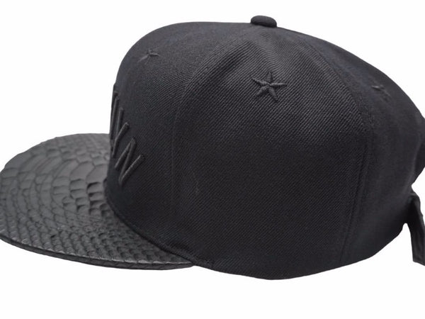 ジャストドン just don ×RSVP GALLERY BROOKLYN NETS スナップバックキャップ レザー ブラック 美品 中古 50468