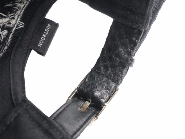 ジャストドン just don ×RSVP GALLERY BROOKLYN NETS スナップバックキャップ レザー ブラック 美品 中古 50468