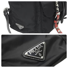 Load image into Gallery viewer, PRADA プラダ ナイロン スタッズ リュックサック ブラック backpack 1BZ811V0Y02BYB F0D9A 中古 50484
