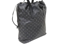 画像をギャラリービューアに読み込む, LOUIS VUITTON ルイ・ヴィトン モノグラム エクリプス カバ ライト トートバッグ ポーチ付き M44228 ブラック 美品 中古 50529