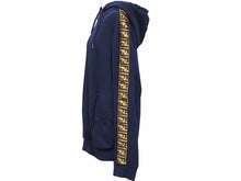 画像をギャラリービューアに読み込む, FENDI フェンディ パーカー メンズ ネイビー ズッカ柄 サイズ50 コットン ウール シルク 美品 中古 50530