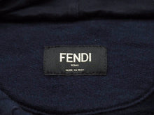 画像をギャラリービューアに読み込む, FENDI フェンディ パーカー メンズ ネイビー ズッカ柄 サイズ50 コットン ウール シルク 美品 中古 50530