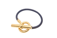 Load image into Gallery viewer, HERMES エルメス グレナン ブレスレット ゴールド レザー メタル ジュエリー アクセサリー 21g 中古 50536