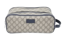 画像をギャラリービューアに読み込む, GUCCI グッチ セカンドバッグ GGスプリーム 406395 520981 イタリア製 カーフレザー ベージュ ブラック シルバー 美品 中古 50613