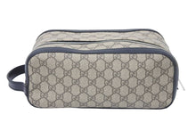 画像をギャラリービューアに読み込む, GUCCI グッチ セカンドバッグ GGスプリーム 406395 520981 イタリア製 カーフレザー ベージュ ブラック シルバー 美品 中古 50613