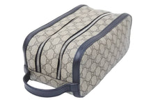 画像をギャラリービューアに読み込む, GUCCI グッチ セカンドバッグ GGスプリーム 406395 520981 イタリア製 カーフレザー ベージュ ブラック シルバー 美品 中古 50613