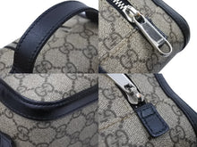 画像をギャラリービューアに読み込む, GUCCI グッチ セカンドバッグ GGスプリーム 406395 520981 イタリア製 カーフレザー ベージュ ブラック シルバー 美品 中古 50613