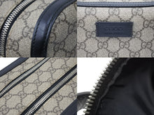 画像をギャラリービューアに読み込む, GUCCI グッチ セカンドバッグ GGスプリーム 406395 520981 イタリア製 カーフレザー ベージュ ブラック シルバー 美品 中古 50613