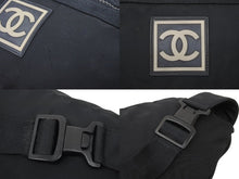 画像をギャラリービューアに読み込む, CHANEL シャネル ウエストバッグ ショルダーバッグ ポーチ スポーツライン ココマーク 8074461 ナイロン ブラック 美品 中古 50691
