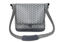 画像をギャラリービューアに読み込む, GOYARD ゴヤール ヴィンテージ 廃盤 ショルダーバッグ グランブルーMM グレー シルバー金具 美品 中古 50723