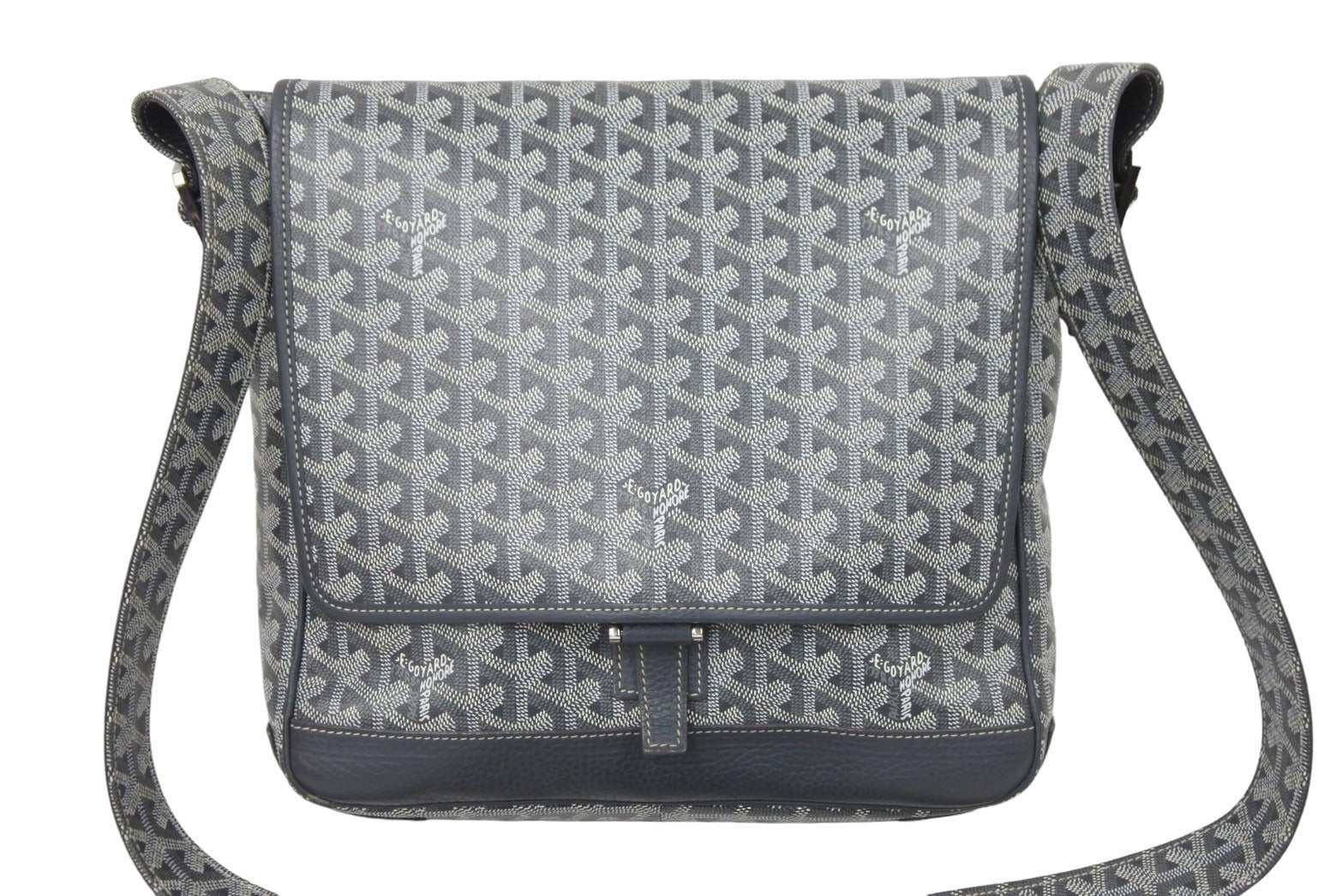 GOYARD ゴヤール ヴィンテージ 廃盤 ショルダーバッグ グランブルーMM グレー シルバー金具 美品 中古 50723 – Casanova  Vintage