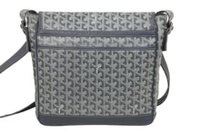 画像をギャラリービューアに読み込む, GOYARD ゴヤール ヴィンテージ 廃盤 ショルダーバッグ グランブルーMM グレー シルバー金具 美品 中古 50723