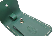 画像をギャラリービューアに読み込む, GOYARD ゴヤール ネームタグ バッグチャーム 名札 アクセサリー ポルト アドレス レザー グリーン シルバー金具 美品 中古 50724