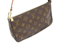 画像をギャラリービューアに読み込む, LOUISVUITTON ルイヴィトン ポシェットアクセソワール アクセサリーポーチ M51980 VI0053 ブラウン ゴールド PVC 美品 中古 50728