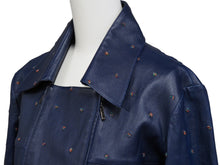 画像をギャラリービューアに読み込む, CHANEL シャネル レザージャケット P55955C00294 ラムスキン コットン ネイビー レッド グリーン 36 美品 中古 50733