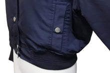 Load image into Gallery viewer, CHANEL シャネル アウター ココマーク ブルゾンジャケット P53732V40166 ネイビー シルバー 金具 サイズ38 美品 中古 50737