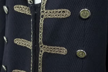 画像をギャラリービューアに読み込む, CHANEL シャネル ココマークボタン ナポレオン ジャケット 06P P2875V48249 ネイビー コットン サイズ40 良品 中古 50741